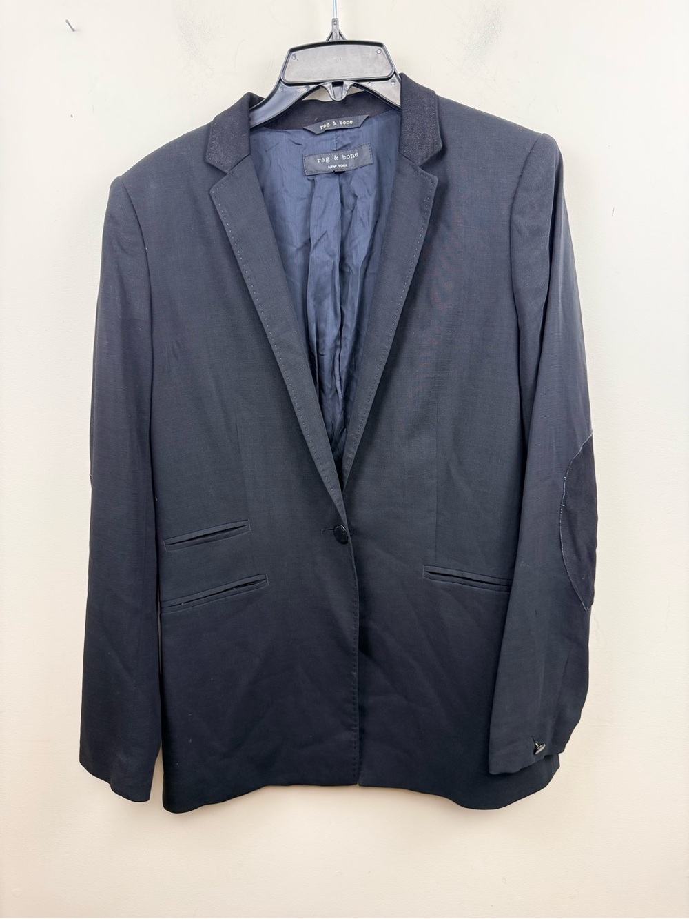 Rag and bone wool black single breasted blazer 8